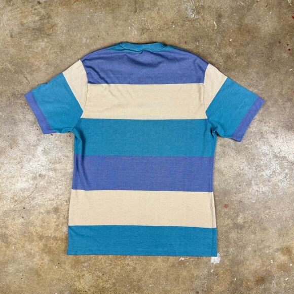 Vintage‎ Coyote by Argo Striped T-Shirt USA Made Blue Natural Men’s Large - Picture 4 of 9